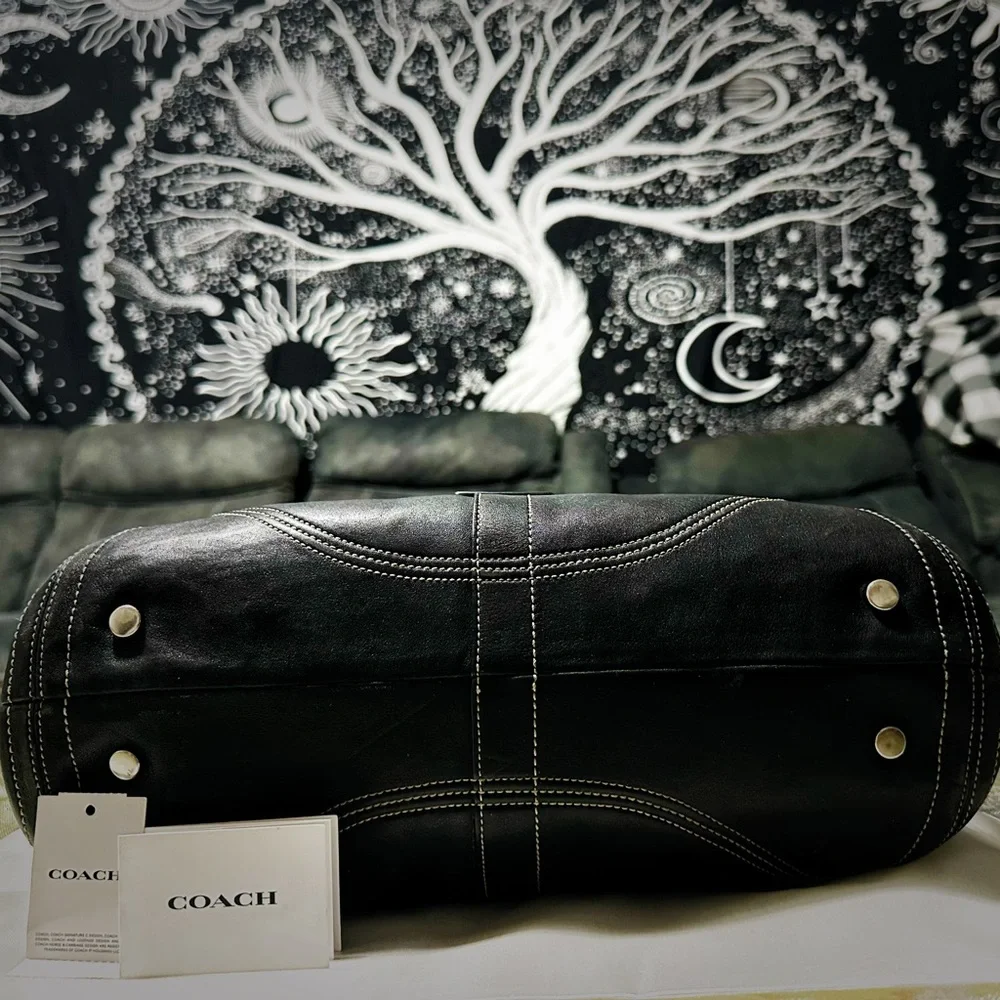 Vintage Y2K Coach tote bags Black Leather shoulder bag❌70% OFF SALE❌ make offer - Picture 16 of 17